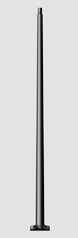 Tapered round pole with tenon & cast square fixed base