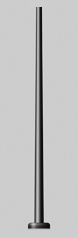Tapered round pole with cast round hinged base