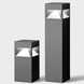 Bollards with four-sided light output · shielded
with LED or discharge lamps
