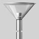 Pole top - direct/indirect with clear acrylic diffuser
