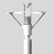 Pole top - direct/indirect with clear acrylic diffuser