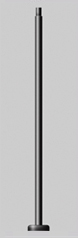 Straight round pole with tenon & cast round hinged base